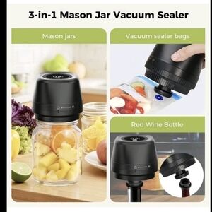 Upgraded Electric Mason Jar Vacuum Sealer, 3-in-1 Automatic Vacuum Sealer Kit